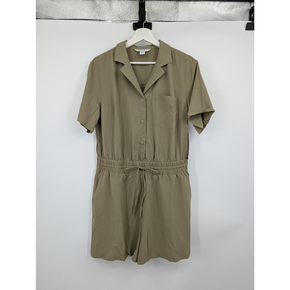 Athleta Olive Green Short Sleeve Utility Romper